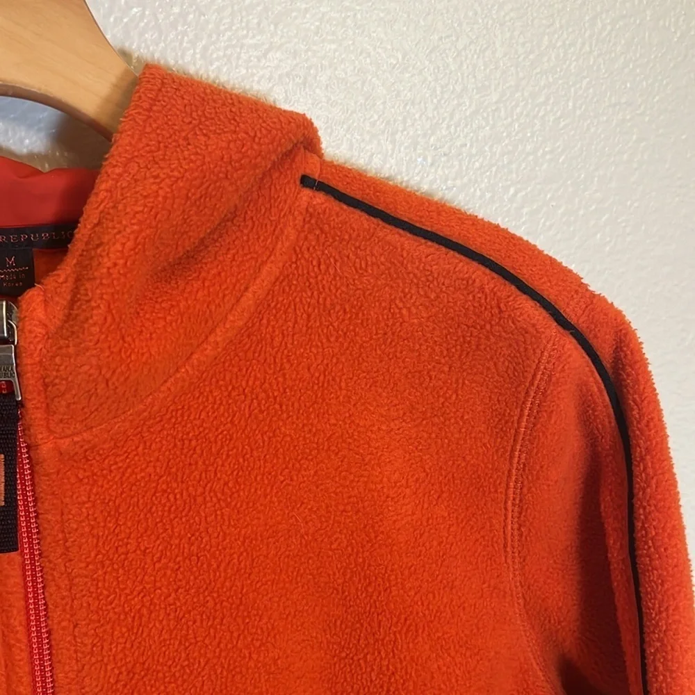 Banana Republic Orange Fleece Zip Hooded Jacket